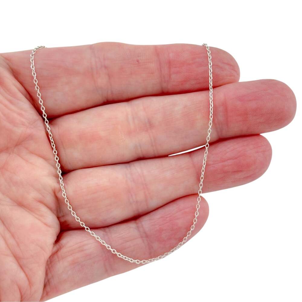 Vintage Sterling Silver 925 Adjustable Cable Chain Necklace 17.5–19.5 Inches